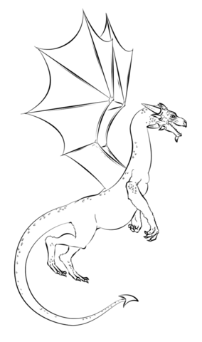 Realistic Dragon Coloring Page